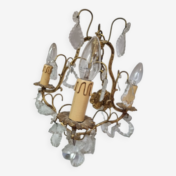 Bronze chandelier with baroque crystal tassels