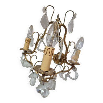 Bronze chandelier with baroque crystal tassels