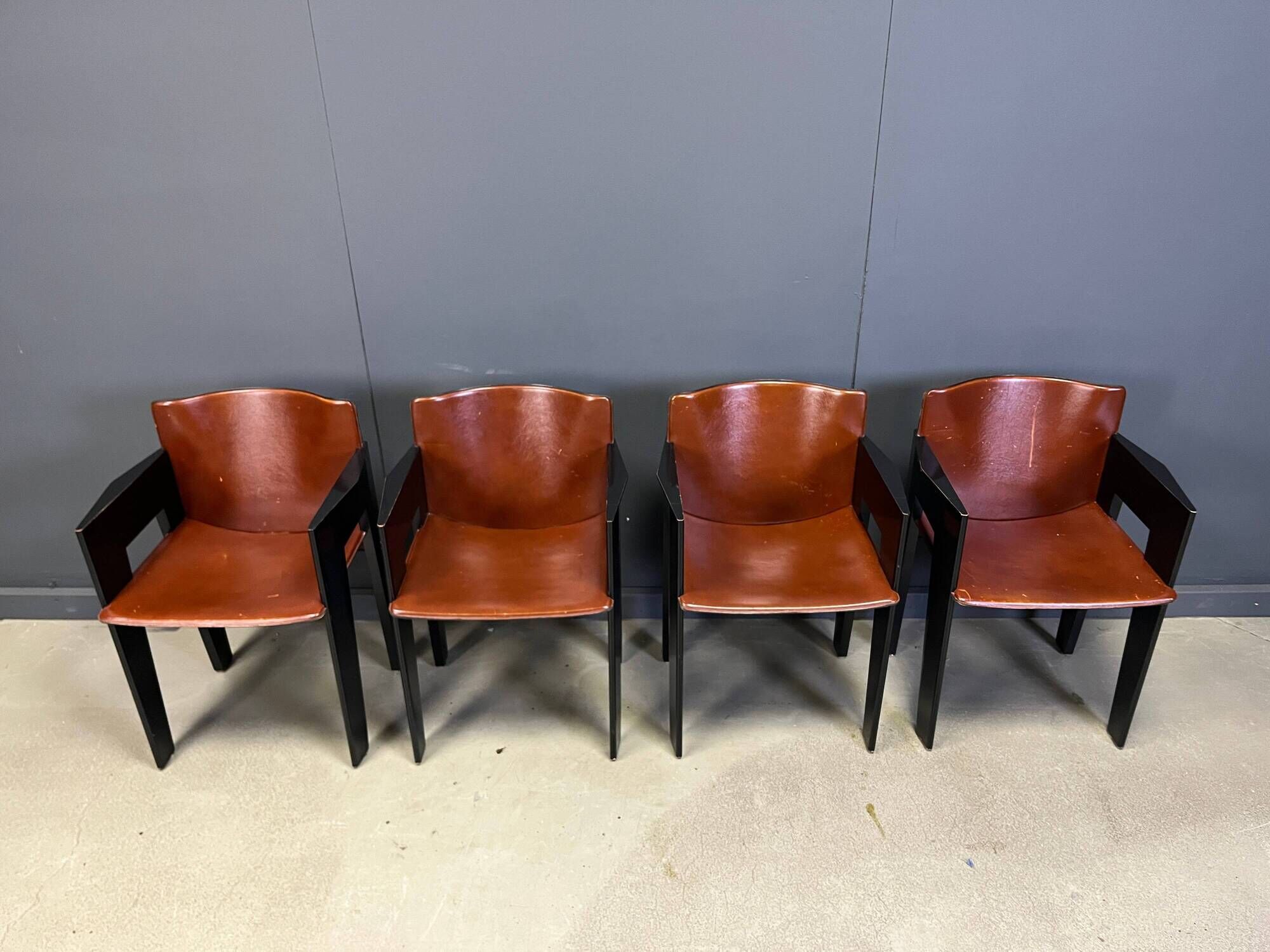 Fauteuils postmodernes par Arnold Merckx pour Arco - ensemble de 4 - années 1980