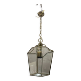 Vintage brass and glass light pendant , 1960s