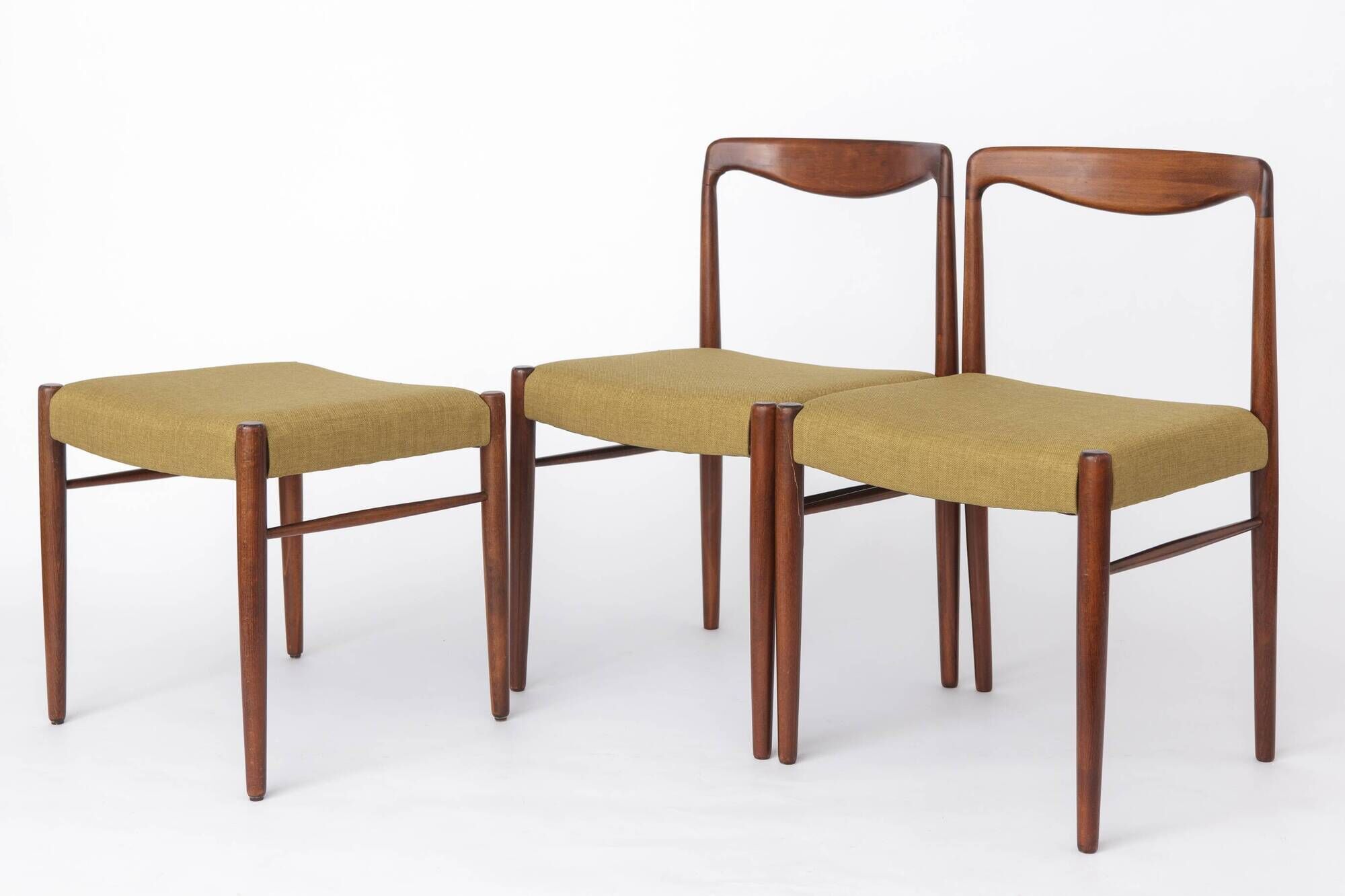 Set 5+1 Vintage Teak Dining Chair Set , 1970s German Lübke Style