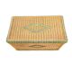 Large vintage wicker chest with green decoration.