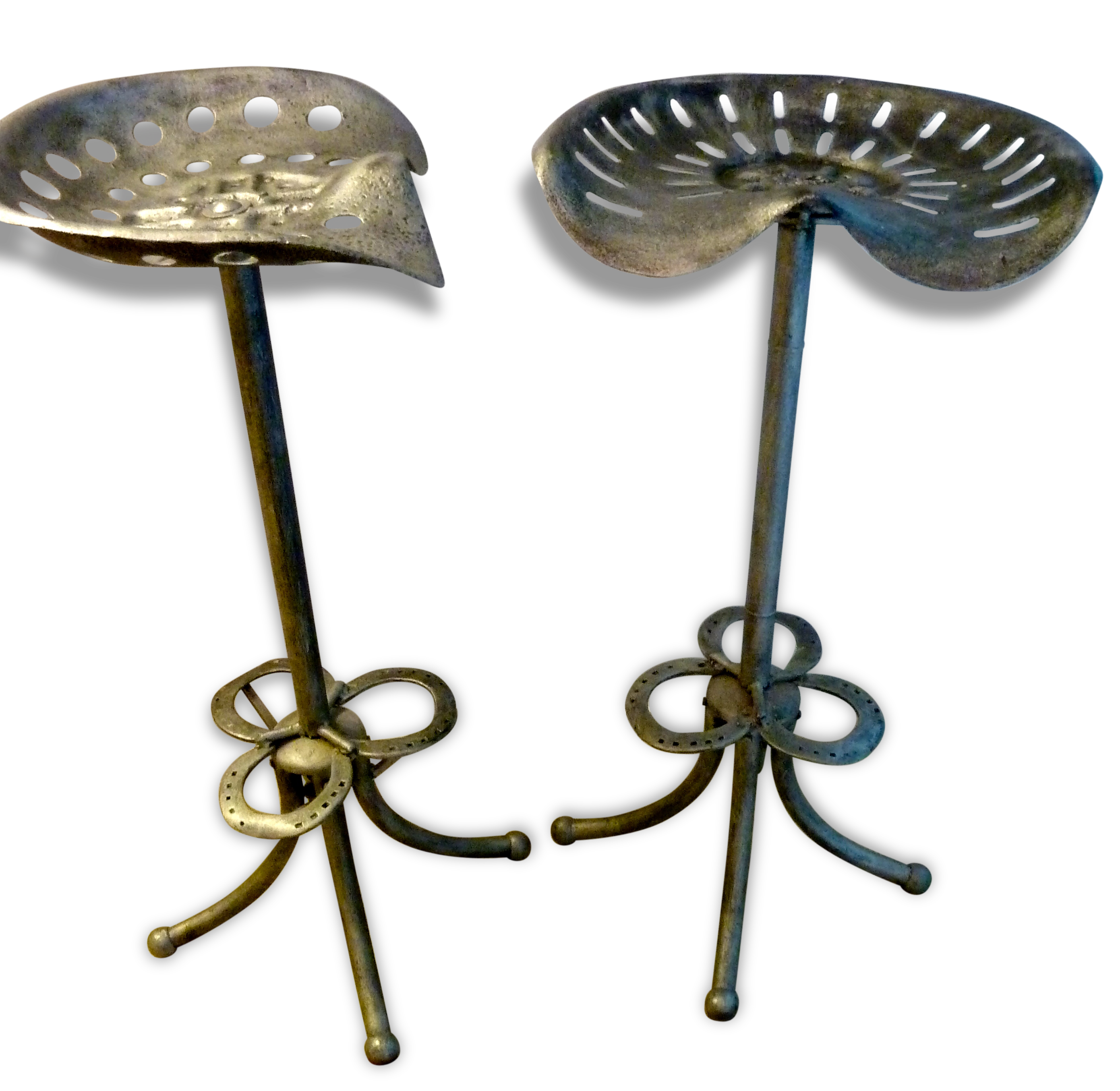 Pair of restored industrial bar stools