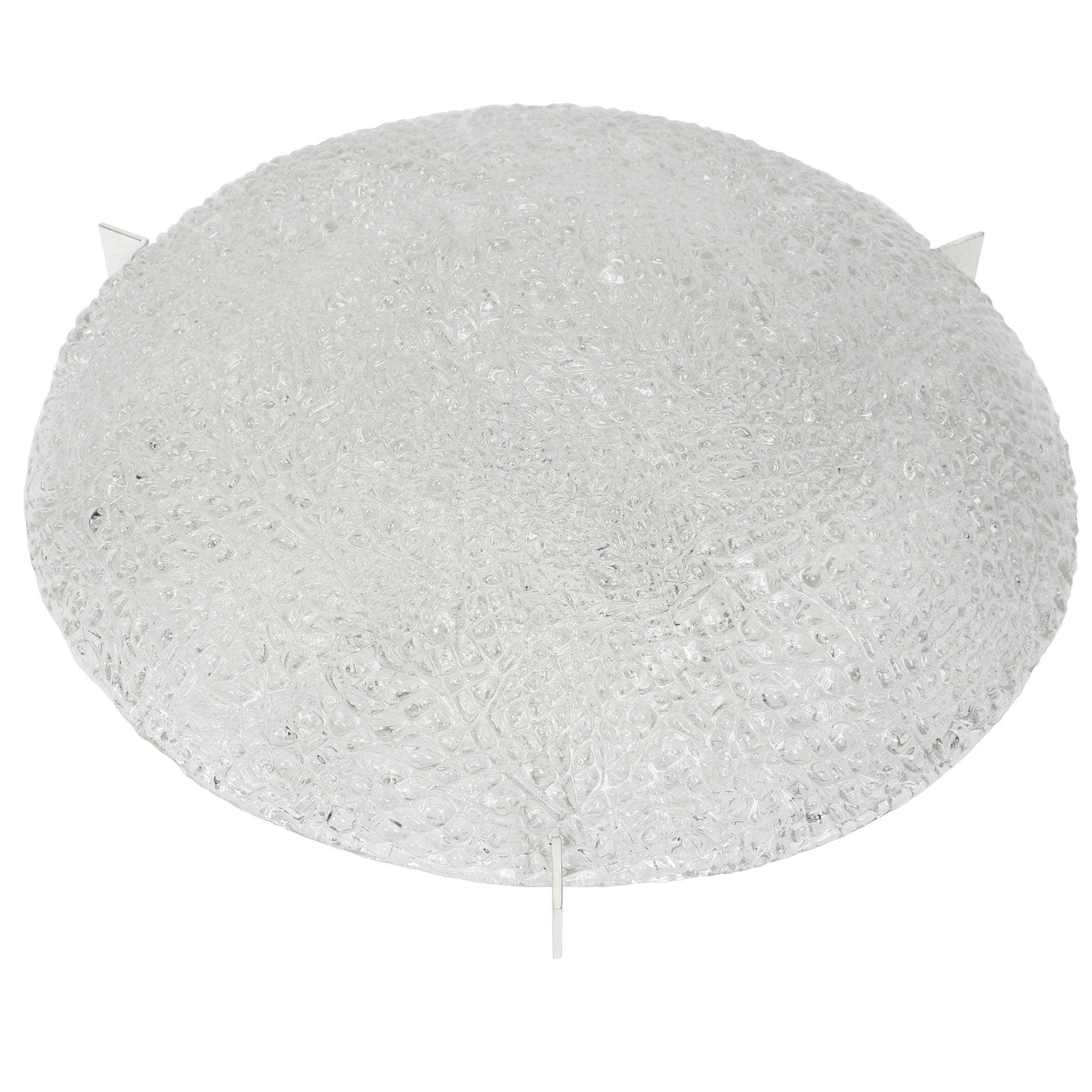 Round Frosted Glass Ceiling Light, Kaiser, Germany, 1970s