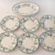 6 assiettes et 1 plat ovale en terre de fer