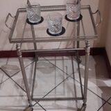 Silver-plated brass serving trolley