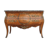 Commode de style Louis XV marbre brèche bronze doré XIXème