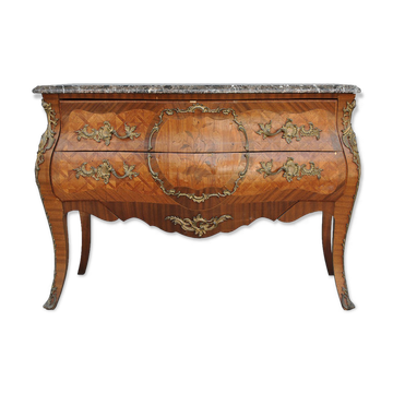 Dresser style Louis XV marble bronze Doré breach XIX