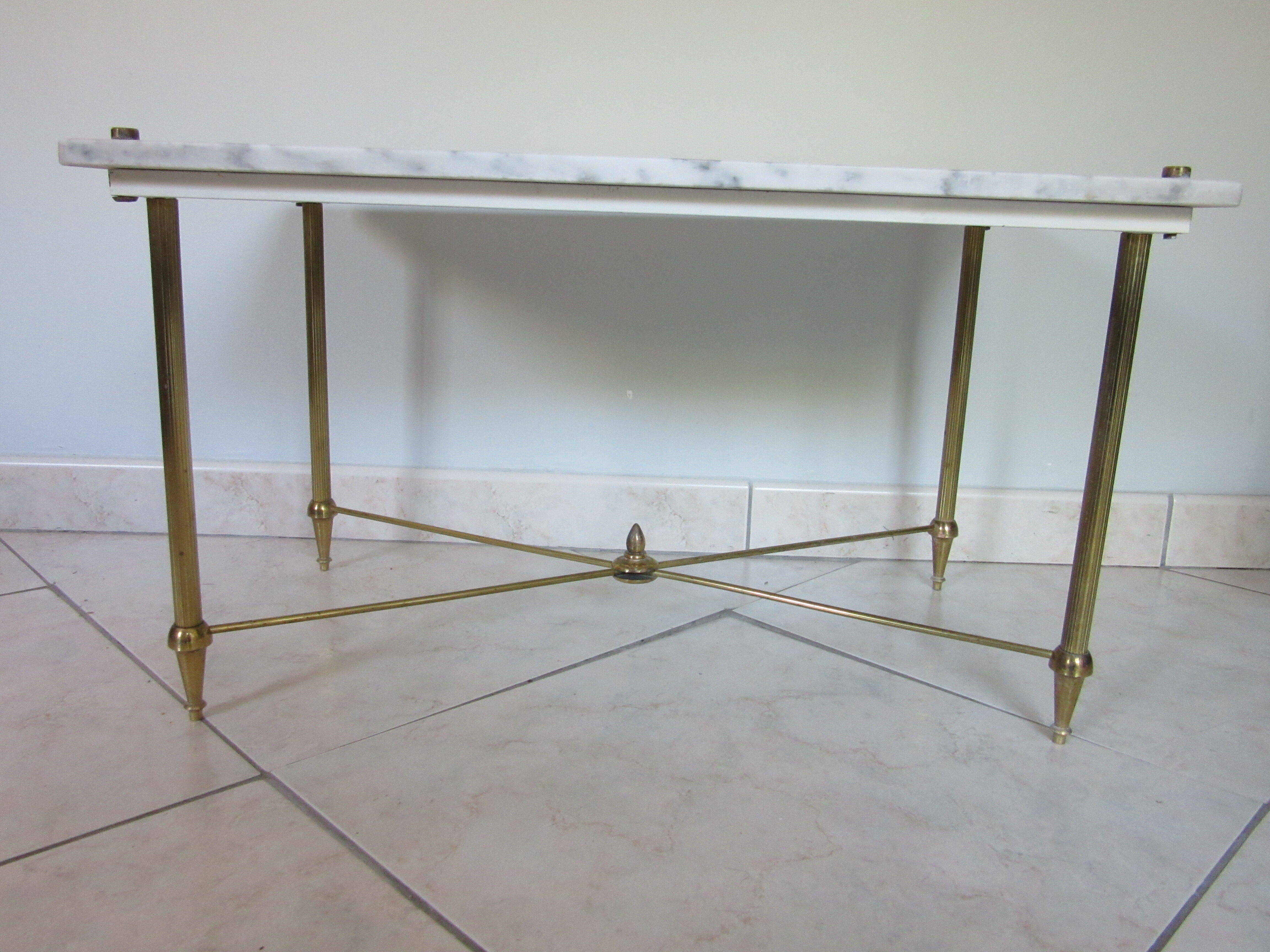 Marble and brass coffee table