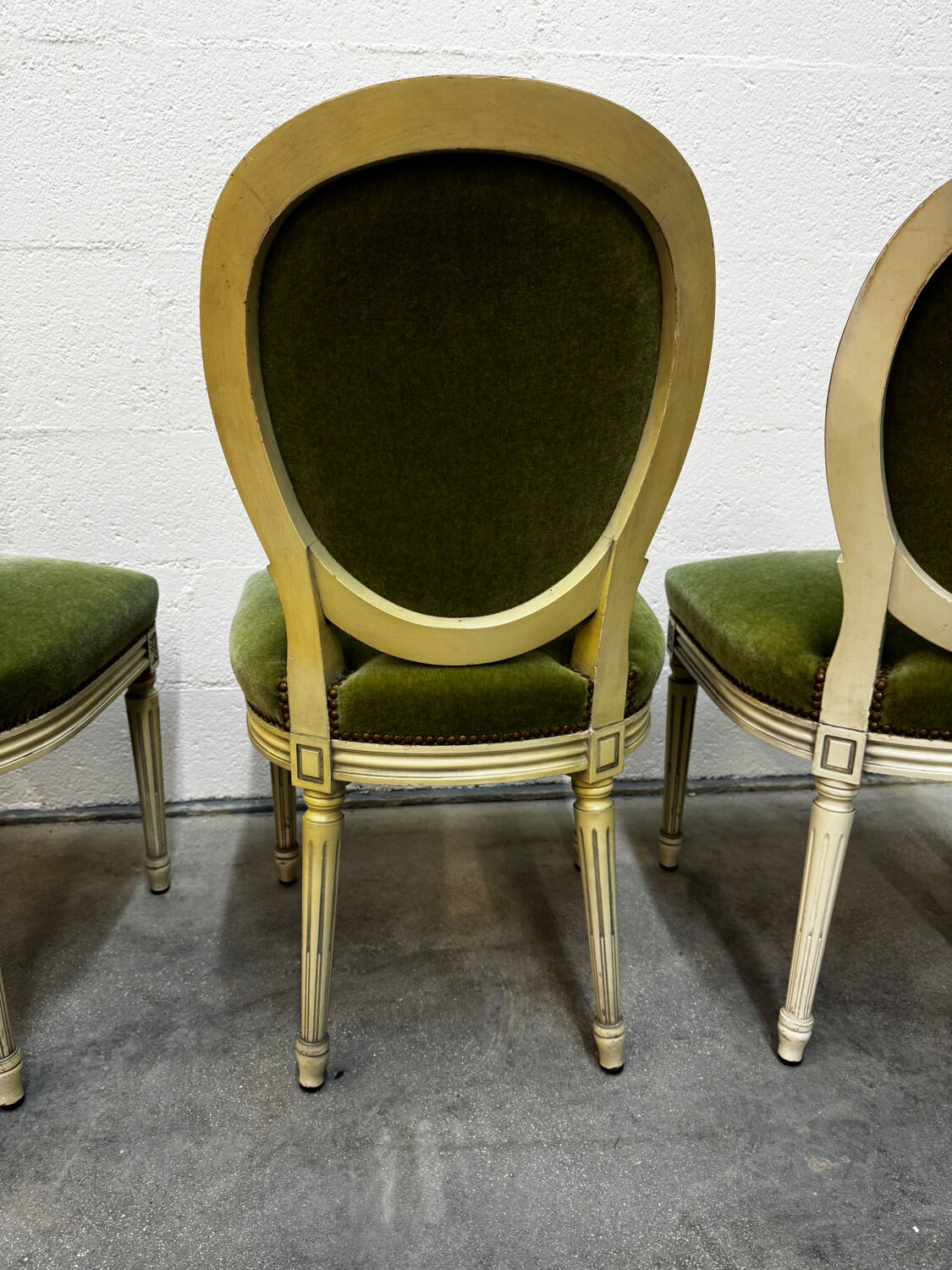 4 studded Louis XVI medallion chairs