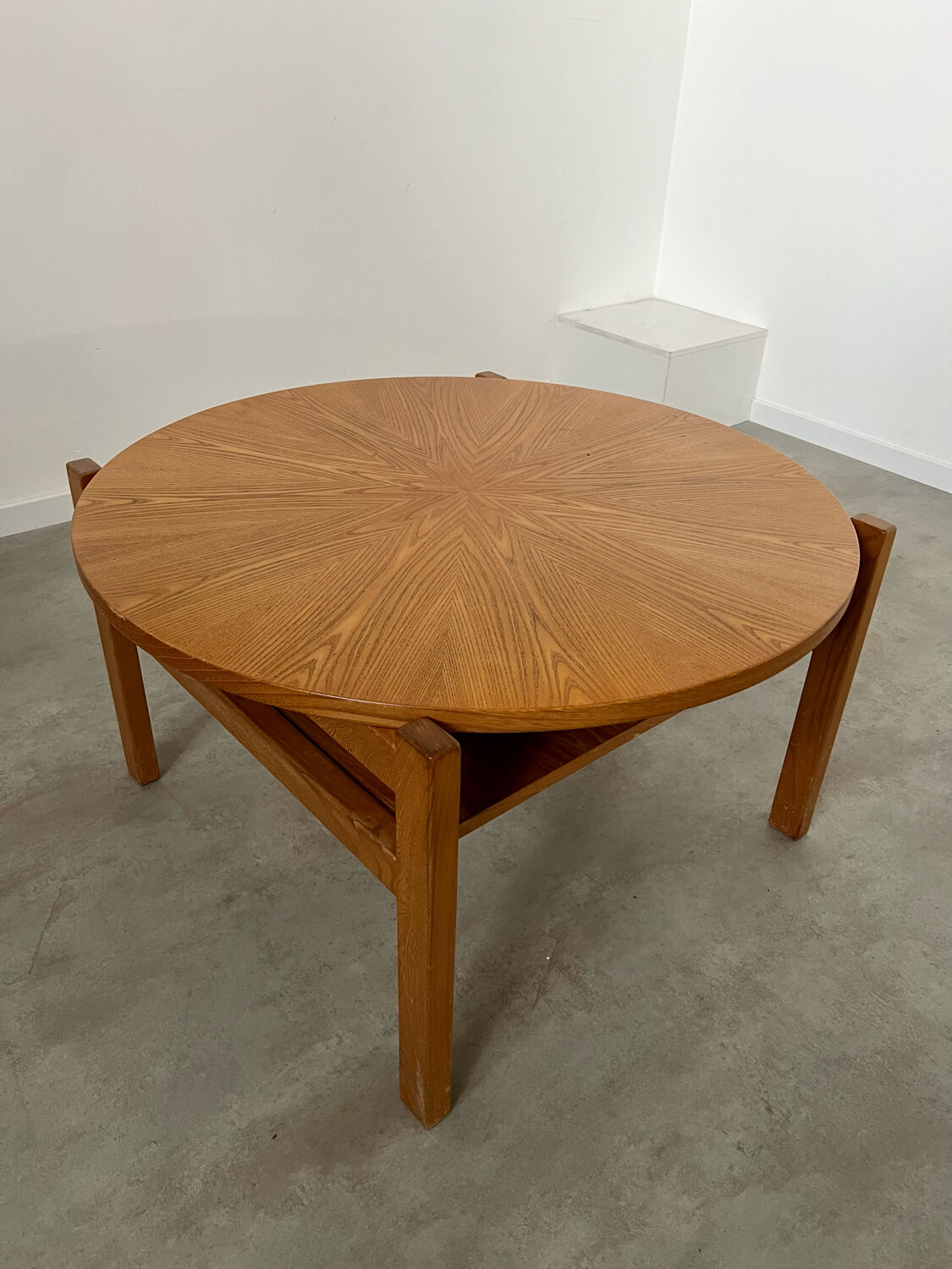 Ancienne table basse bois design années 60 Italy vintage