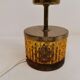 Swedish table lamp foot, made of wood, amber bubble glass and brass
