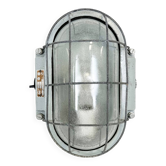 Industrial Cast Aluminium Wall Light with Frosted Glass from Elektrosvit, 1970s