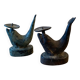 Anciens bougeoirs en bronze XIXeme