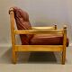 Armchair and its Ottoman leather design 1950.