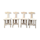 Suite of 4 atypical elm chairs