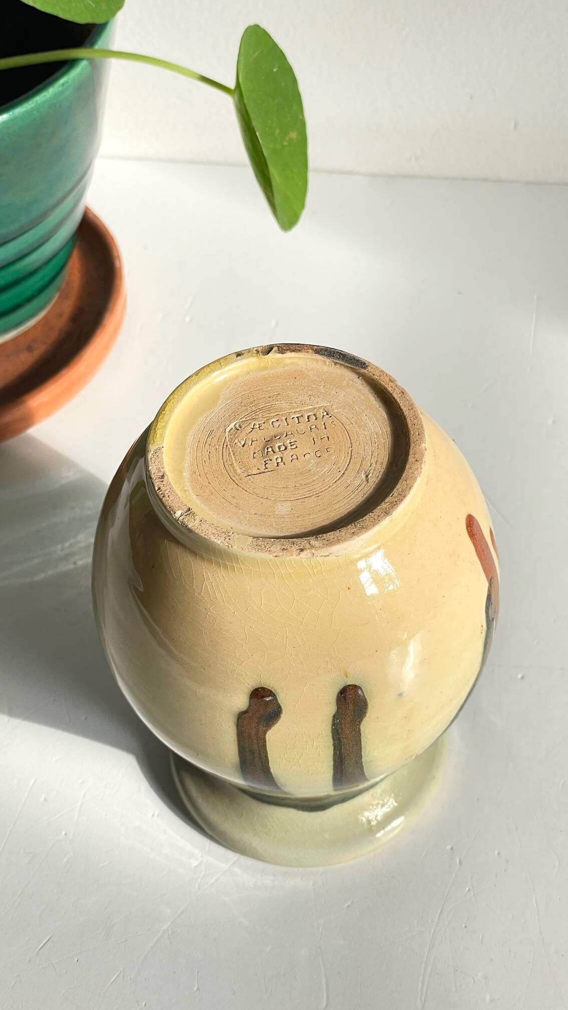 Vintage Ceramic Vase AEGITNA Vallauris FRANCE