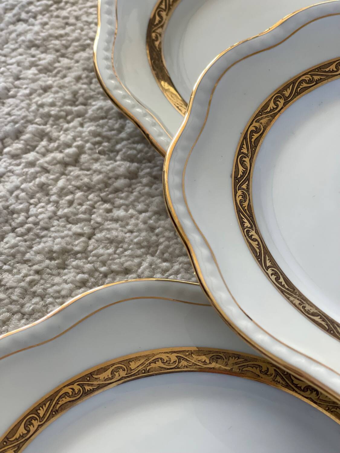 4 Nardon Lafarge porcelain dessert plates