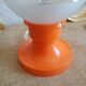 Retro orange table lamp and 70s glass globe