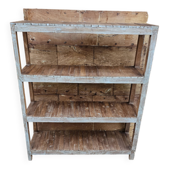 Antique Burmese teak workshop rack - shelf