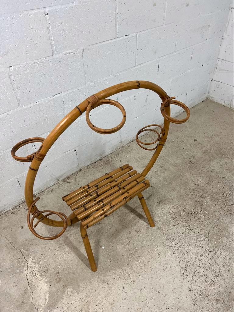 Vintage bamboo plant table