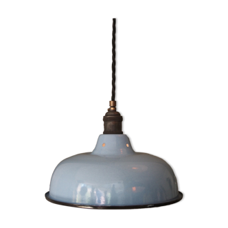 Abat jour emaillé lampe industrielle bleu ciel