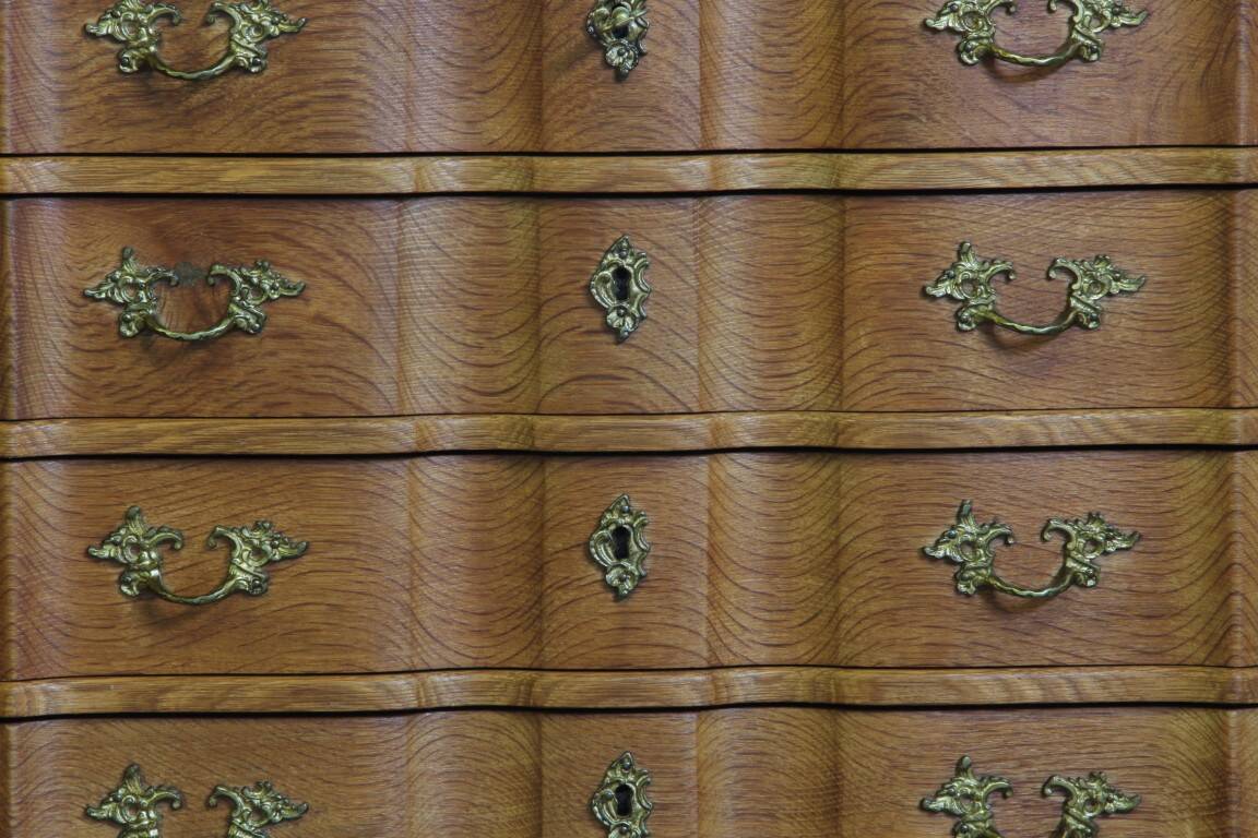 Vintage 1960s Danish Brutalist light oak dresser Kjærnulf & French style