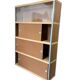 Vintage Kewlox brown shelving armoire / display cabinet