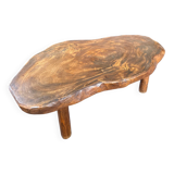 Table basse brutaliste  en orme