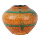 Orange and Turquoise Vase Jasba Keramik West Germany Pottery 111-12