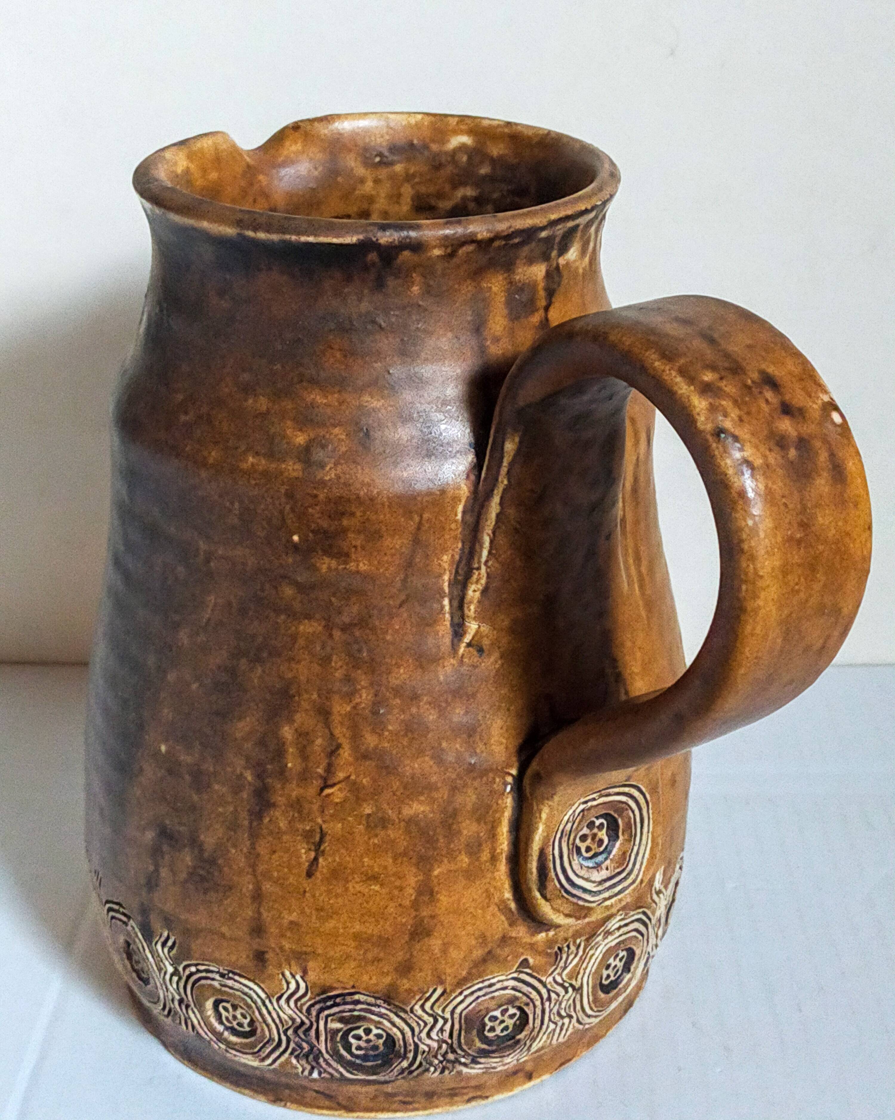 Ceramic potter's pitcher by F.CHEDEVILLE 20th century