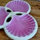 Vintage pink Verceram shell plate in French ceramic.