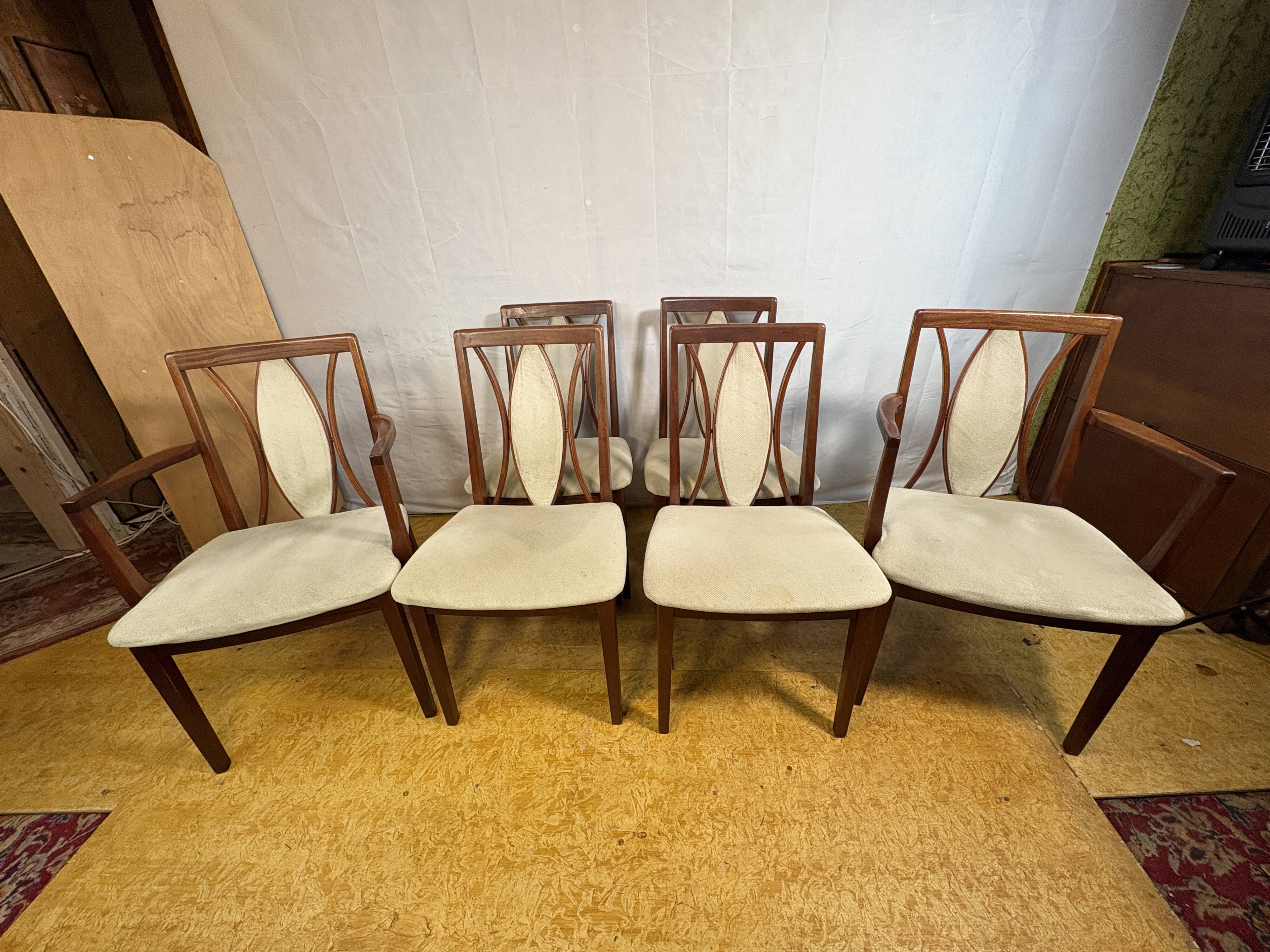 Set of 6 Mid-Century Retro Vintage Teak Dining Chairs by GPlan, 1970