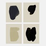 4 abstract giclee prints, set of four, A3