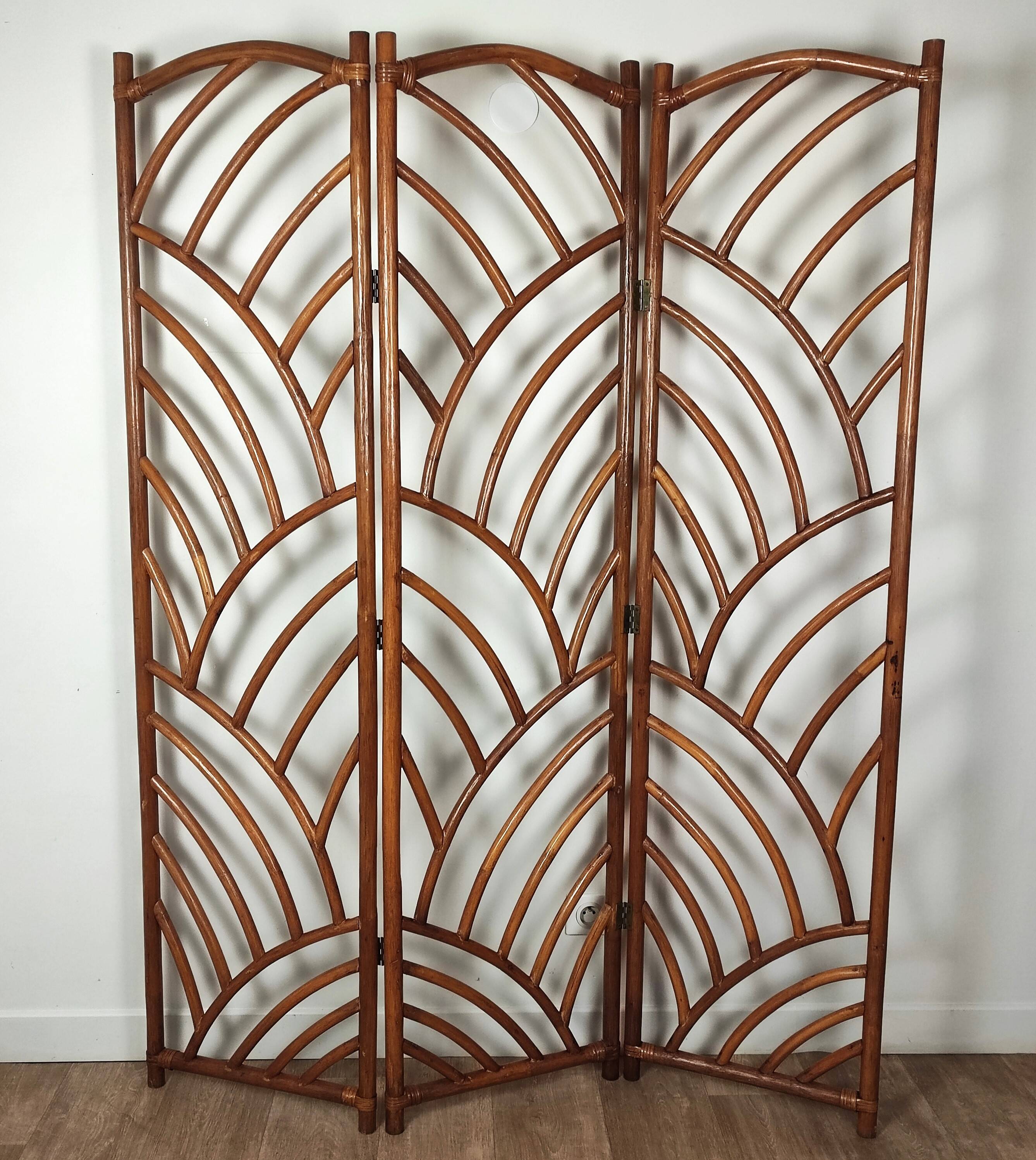 Bamboo and rattan screen
