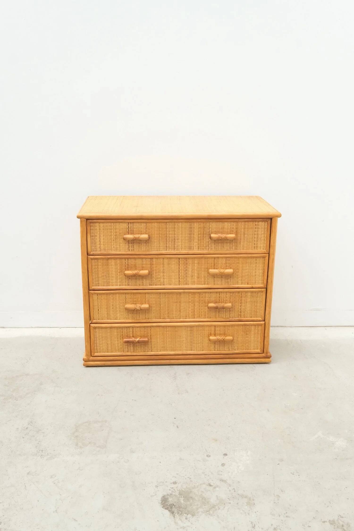 Commode en rotin, 1980