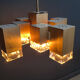 Vintage cubic chandelier by Gaetano Sciolari, 1970s