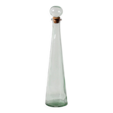 Mid-century Georgia Green Tall Decanter with Cork Original Stopper / Italy