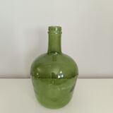 Dame Jeanne / vintage 4L green glass carboy
