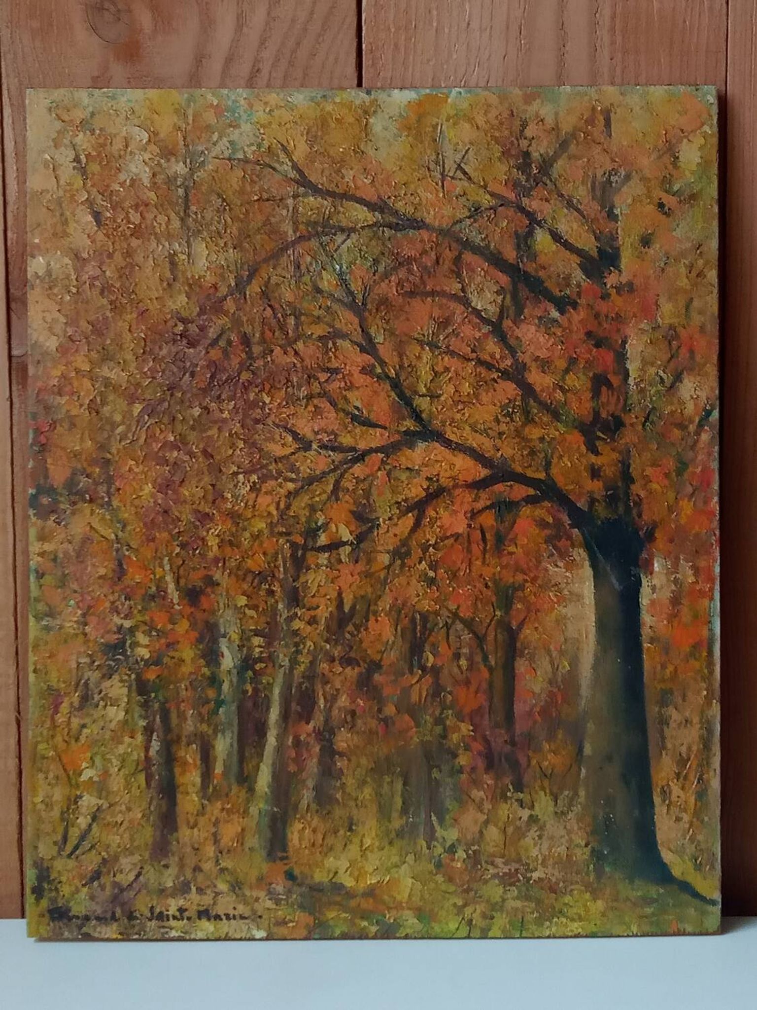 Oil painting, undergrowth landscape