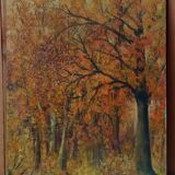 Oil painting, undergrowth landscape