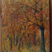 Oil painting, undergrowth landscape