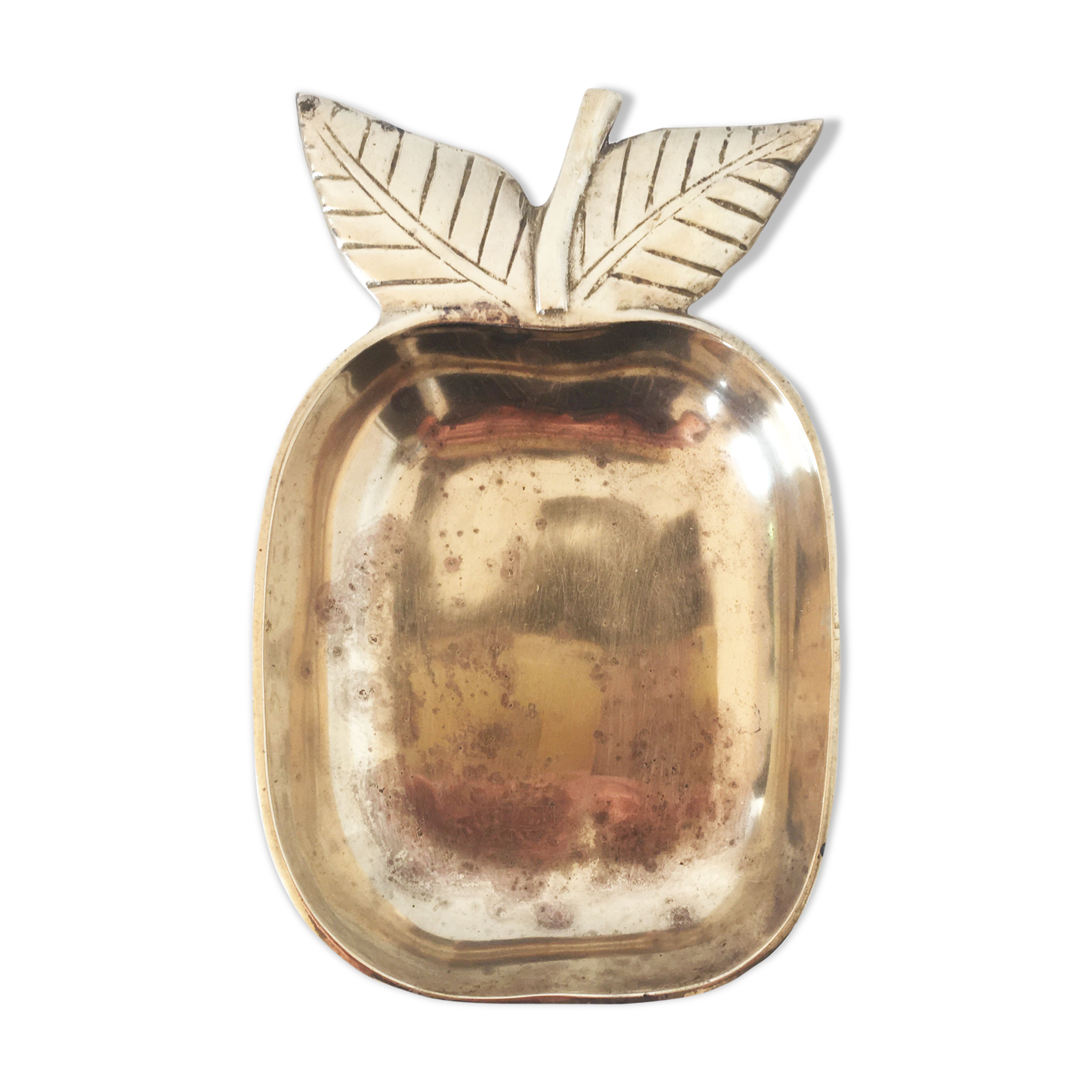 Vintage brass apple trinket bowl