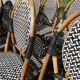 Set of 6 chairs Bistro terrace type Paris in rattan & braiding