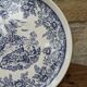 Old ceramic plate with scene of life and blue floral decor Van Melle