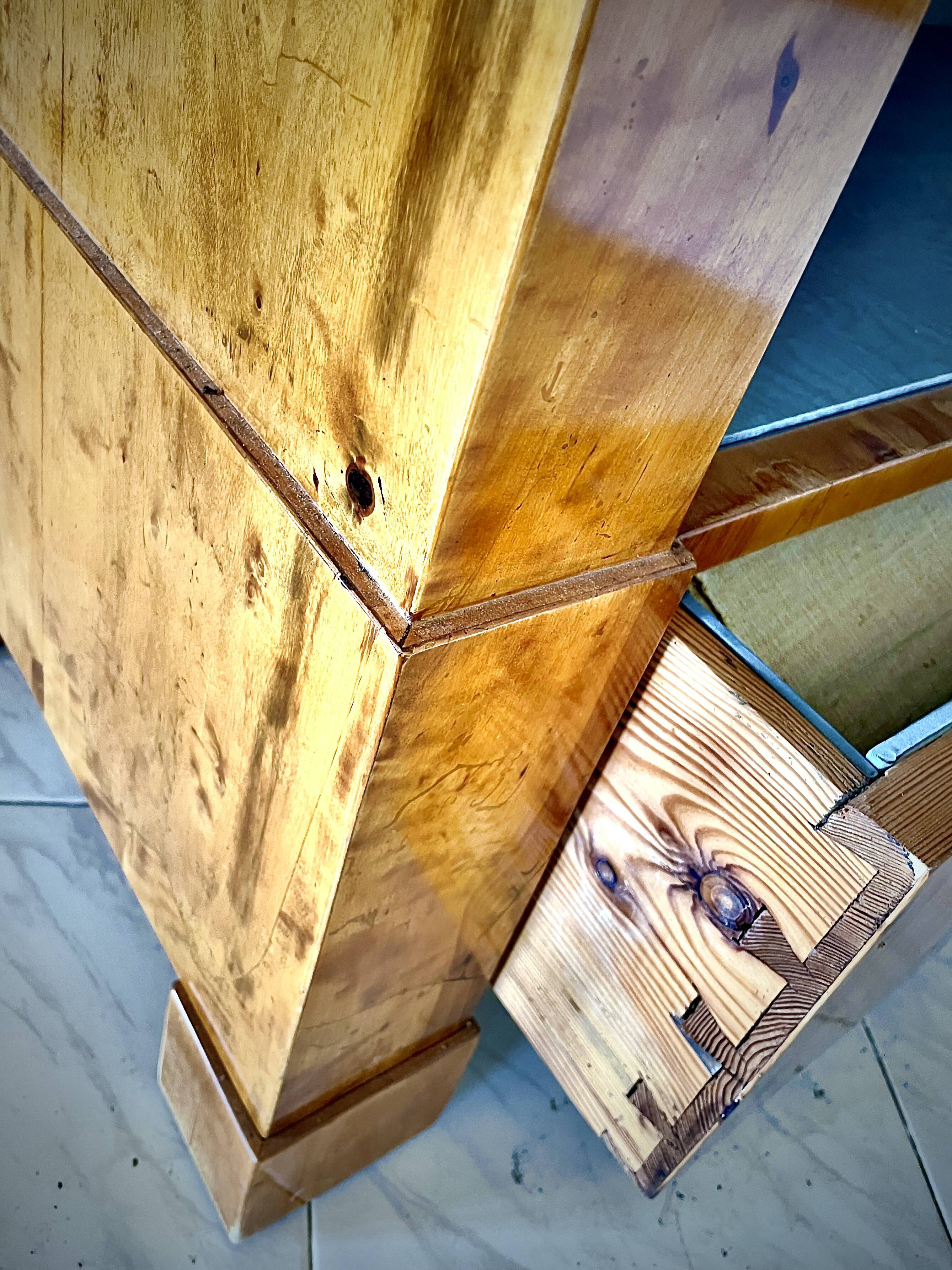Birch plywood exhibition library, Biedermeier style, XI