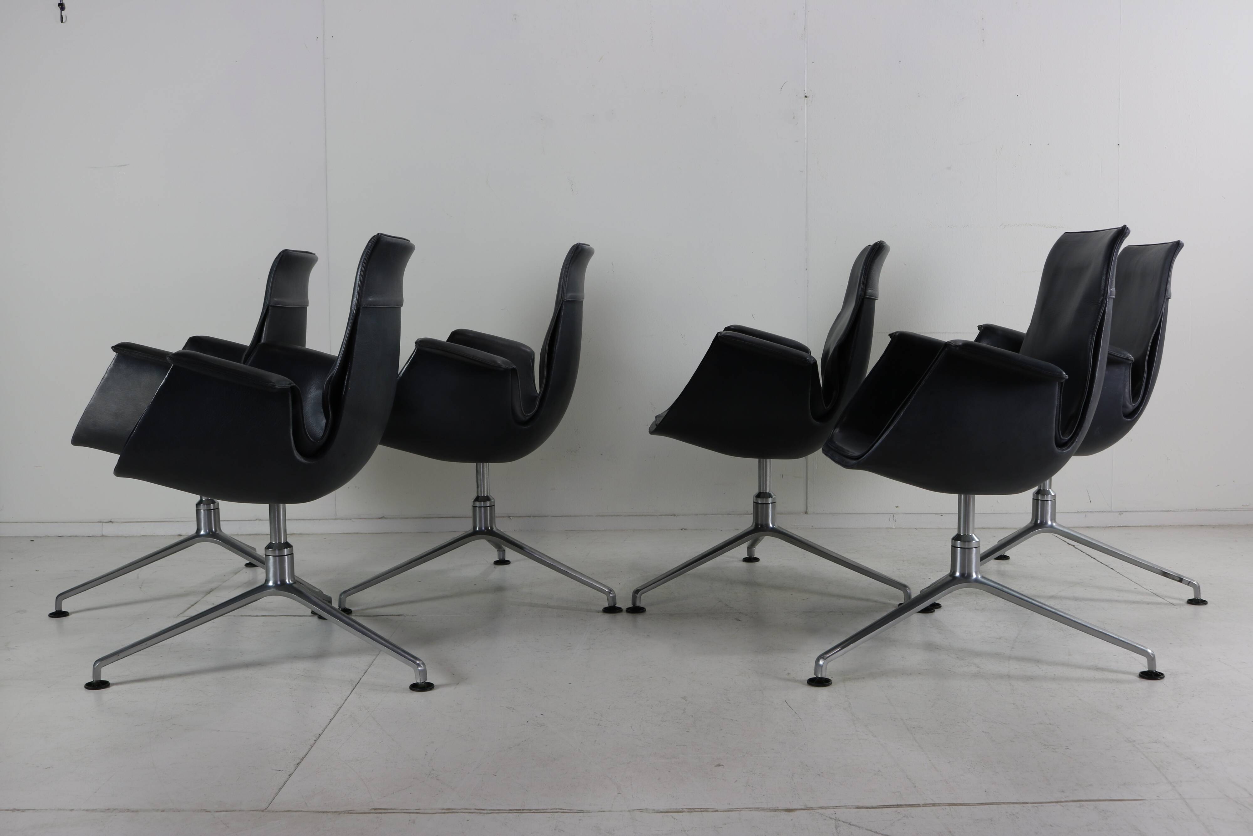 Set of six Preben Fabricius and Jørgen Kastholm conference / dining chairs