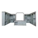 Cabina Armadio Aperta Classica in Tonalità Celeste/Grigio Perla con Isola C