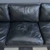 black leather Tecta -seat sofa by Hans Konecke 1960s