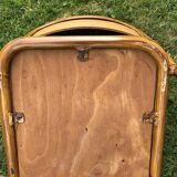 School chair brown vintage wood and metal painted wood way